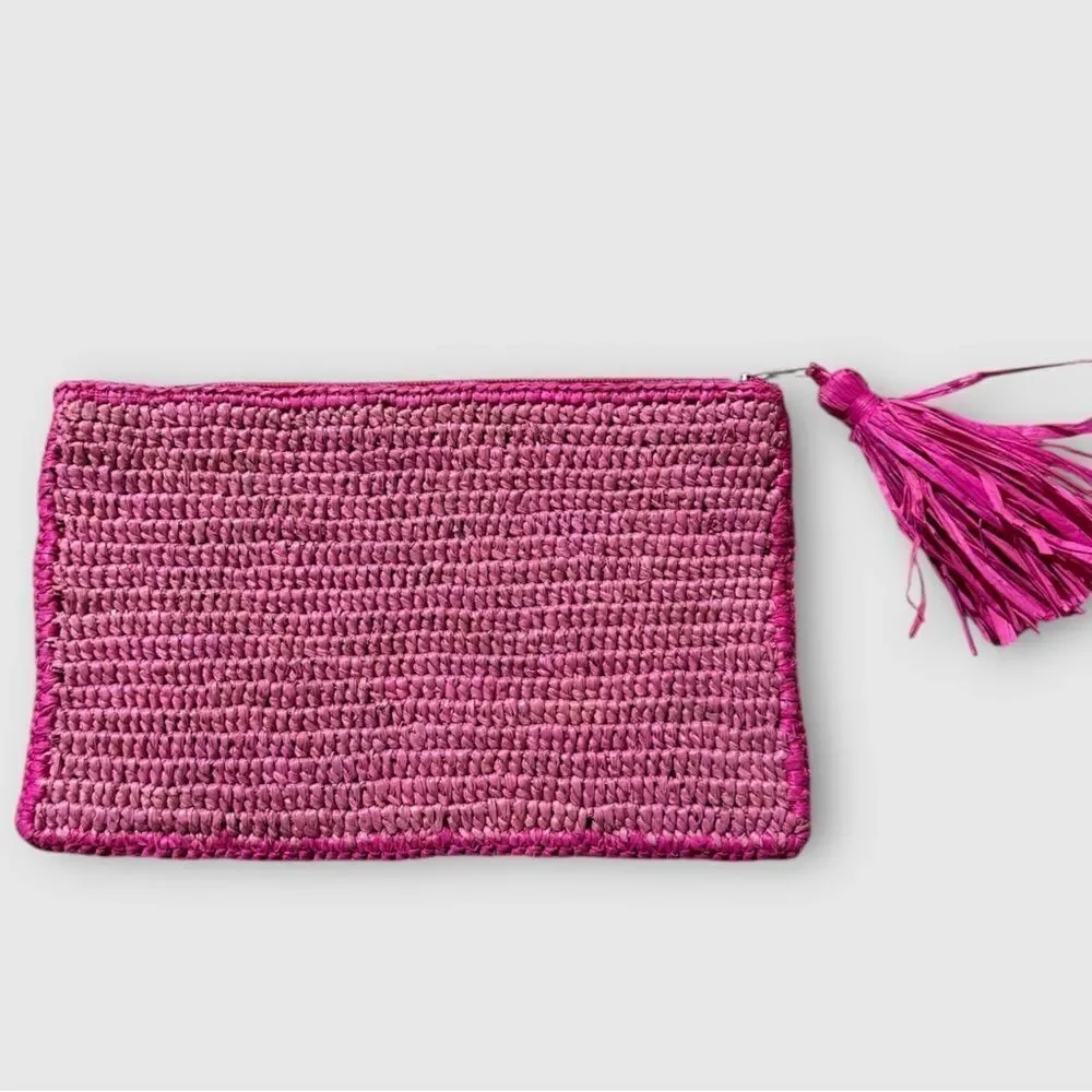 Mar Y Sol Woven Cosmetic Clutch with Tassel